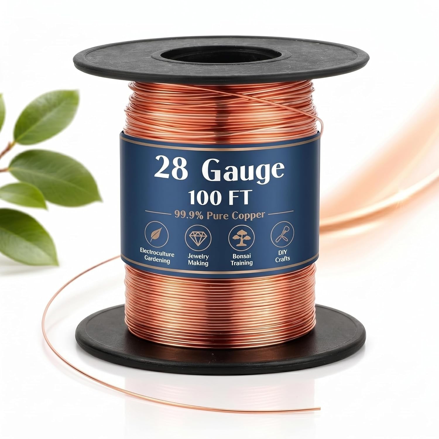 Flexible 100ft 28 Gauge Copper Wire – Ideal for Jewelry Making & Electroculture