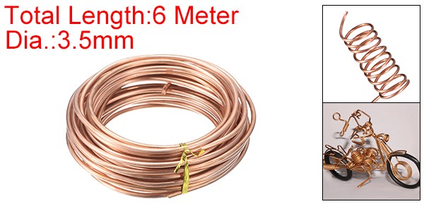 Soft Copper Wire (7 Gauge, 31 FT), 99.9% Pure Bare Copper Wire for Crafts