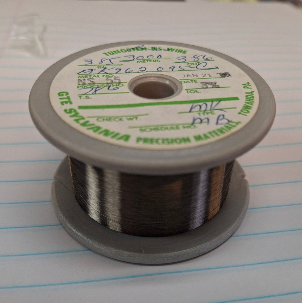 .002” TUNGSTEN WIRE .05mm X 3000m