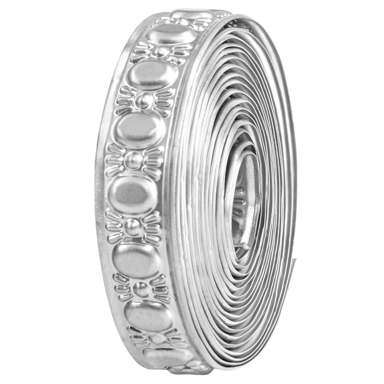 CraftyCrocodile Metal Ribbon for Decor Craft – Decorative Silver Trim for Crafti