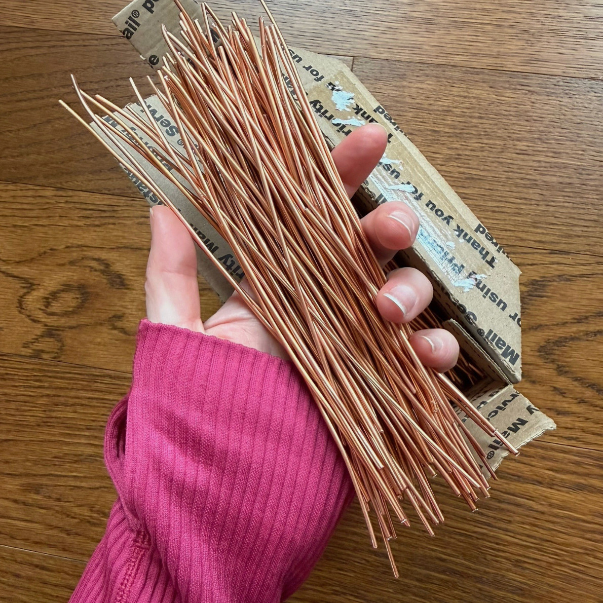 Scrap Copper Bare Bright Wire Lot 8.2 Pounds Melting Metal Crafts Jewelry