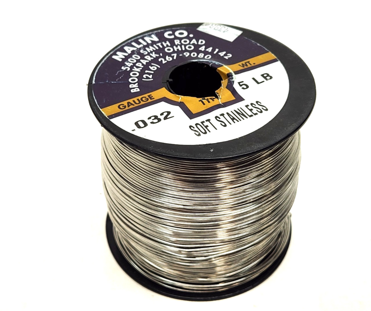 Malin Soft Stainless Wire .032 Gauge 5 LBS Spool Stainless Steel USA Craft DIY