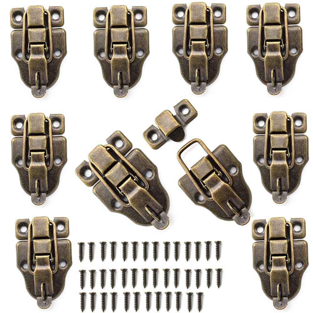 10PCS Metal Duckbilled Box Hasp Lock Toggle Latch Catch for Wooden Case Boxes To