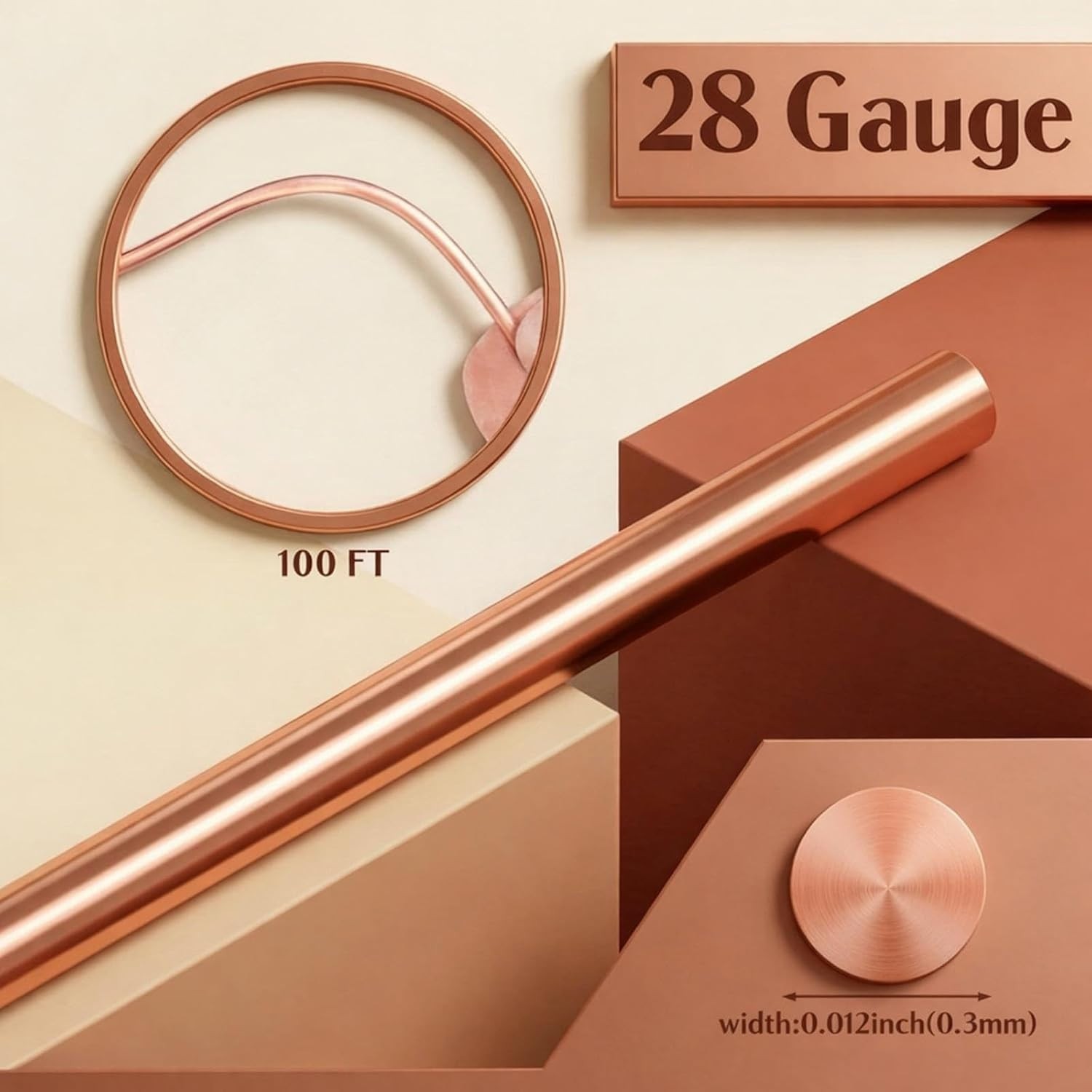Flexible 100ft 28 Gauge Copper Wire – Ideal for Jewelry Making & Electroculture