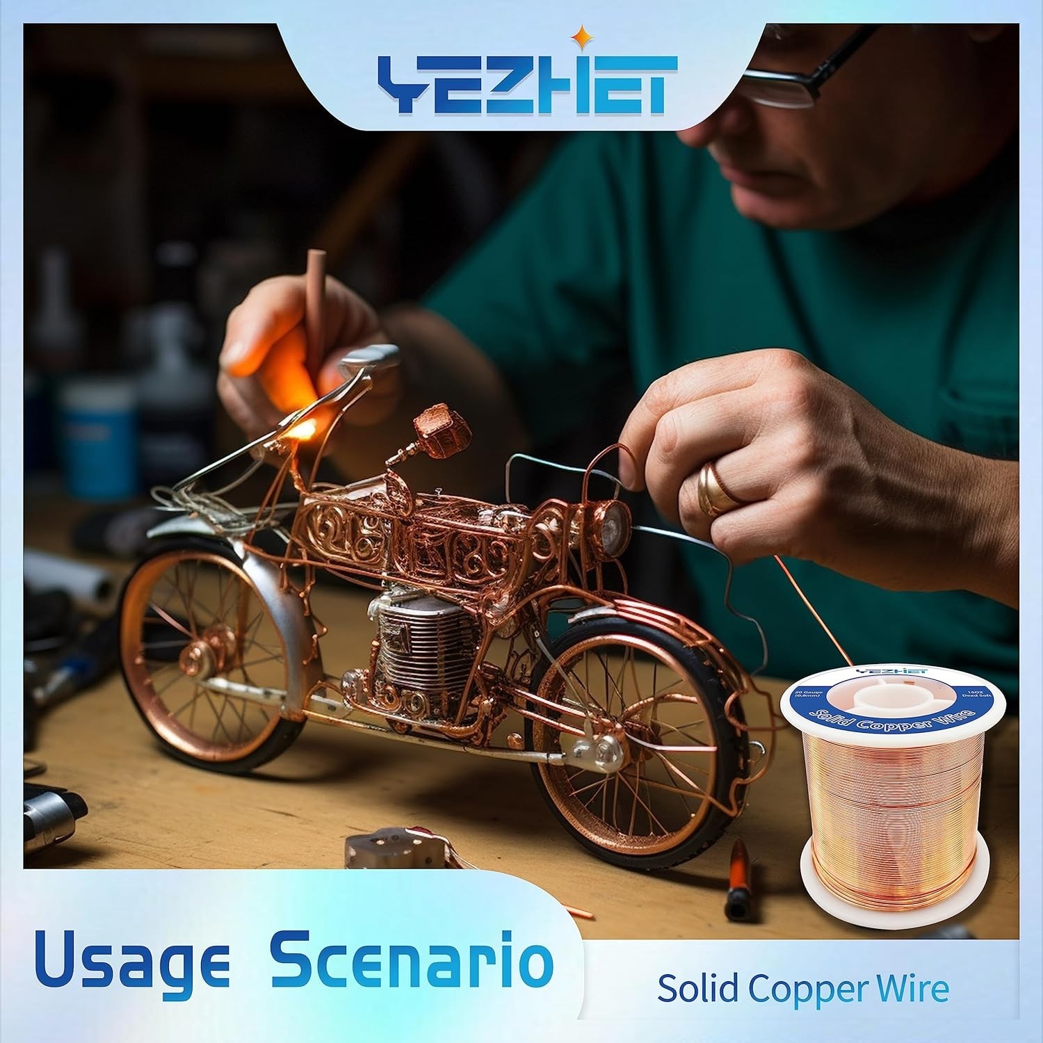 99.9% Solid Bare Copper Wire(20 Gauge, 330Ft), Dead Soft, 1 Pound Spool