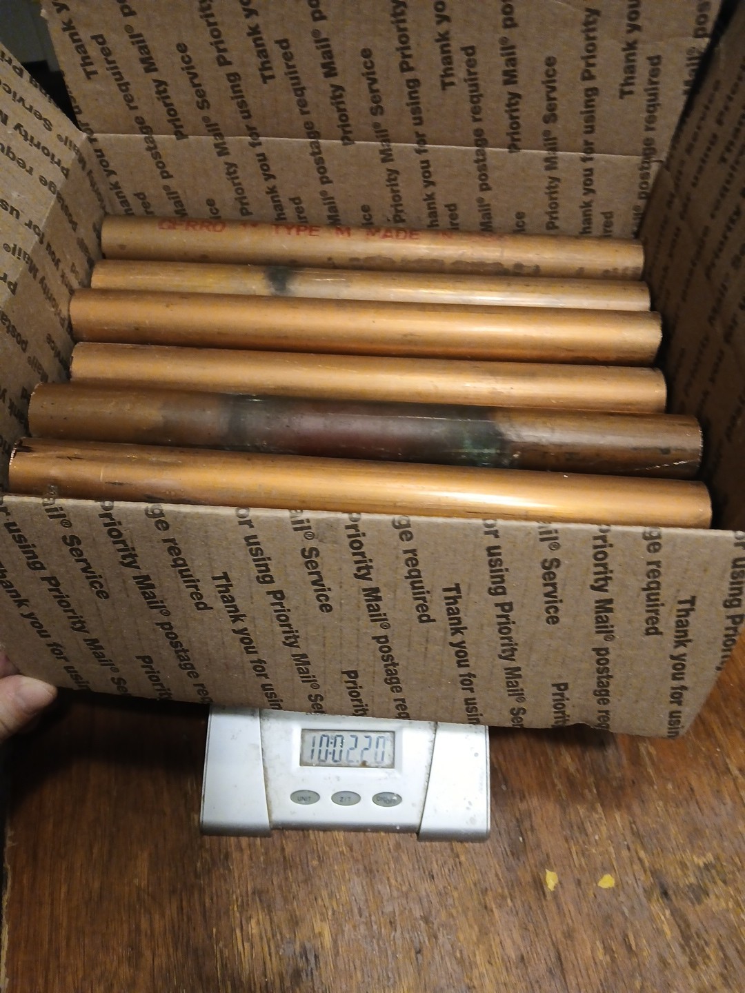 10 pounds of scrap copper Pipe Cut 11″ Long