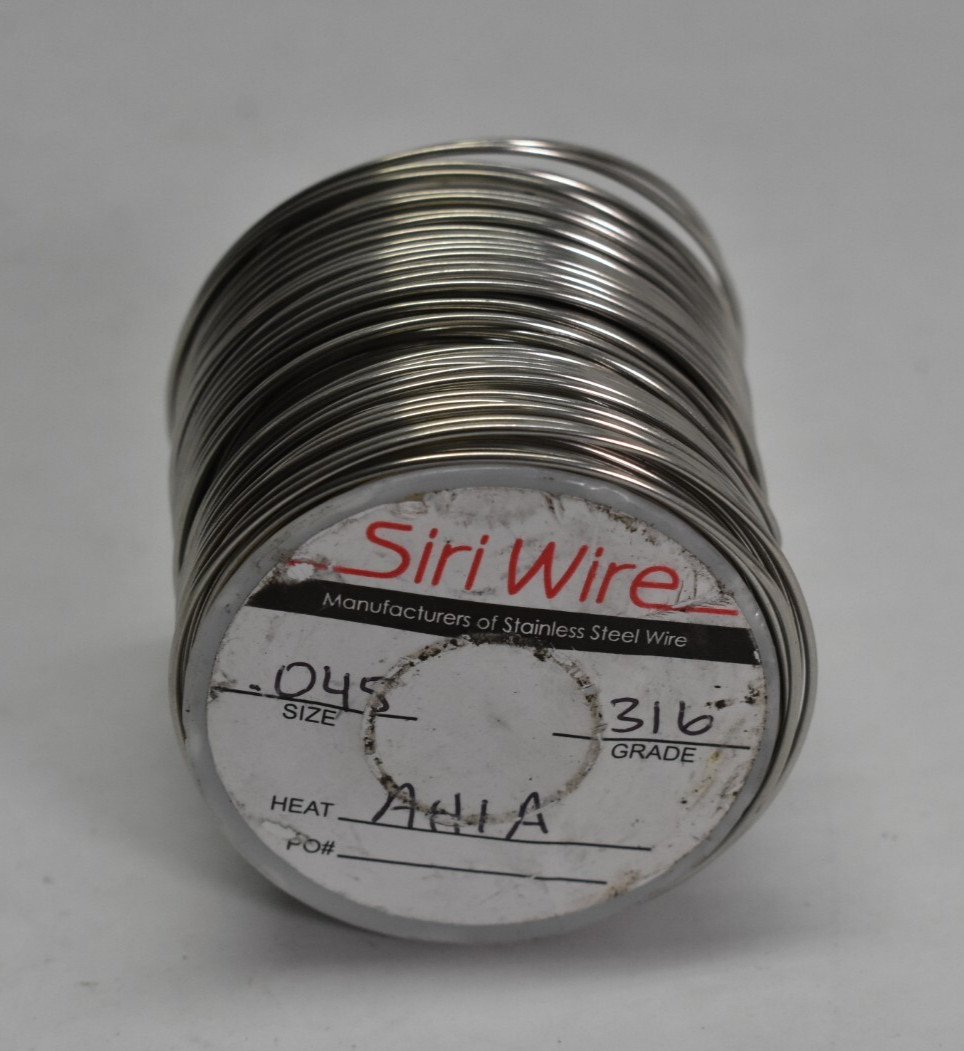 Siri Wire .045 Stainless Steel Wire 316 Grade AH1A 1 lb Spool Loose Wire