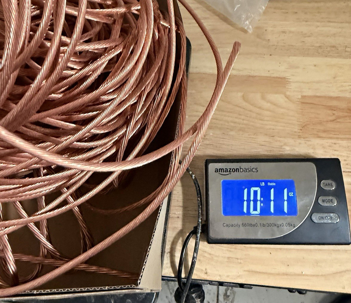 Bare Copper Wire Scrap Coil, 0.1 in Diameter, 10 lb, MPN Does Not Apply