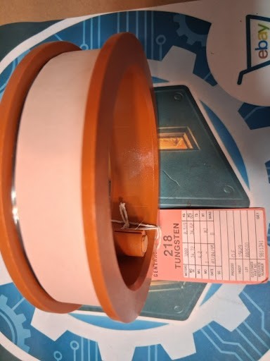 NOS GE 218 Tungsten Wire Spool – 4.2 Mil (.0042″) – 3000 Meters – 0.519kg