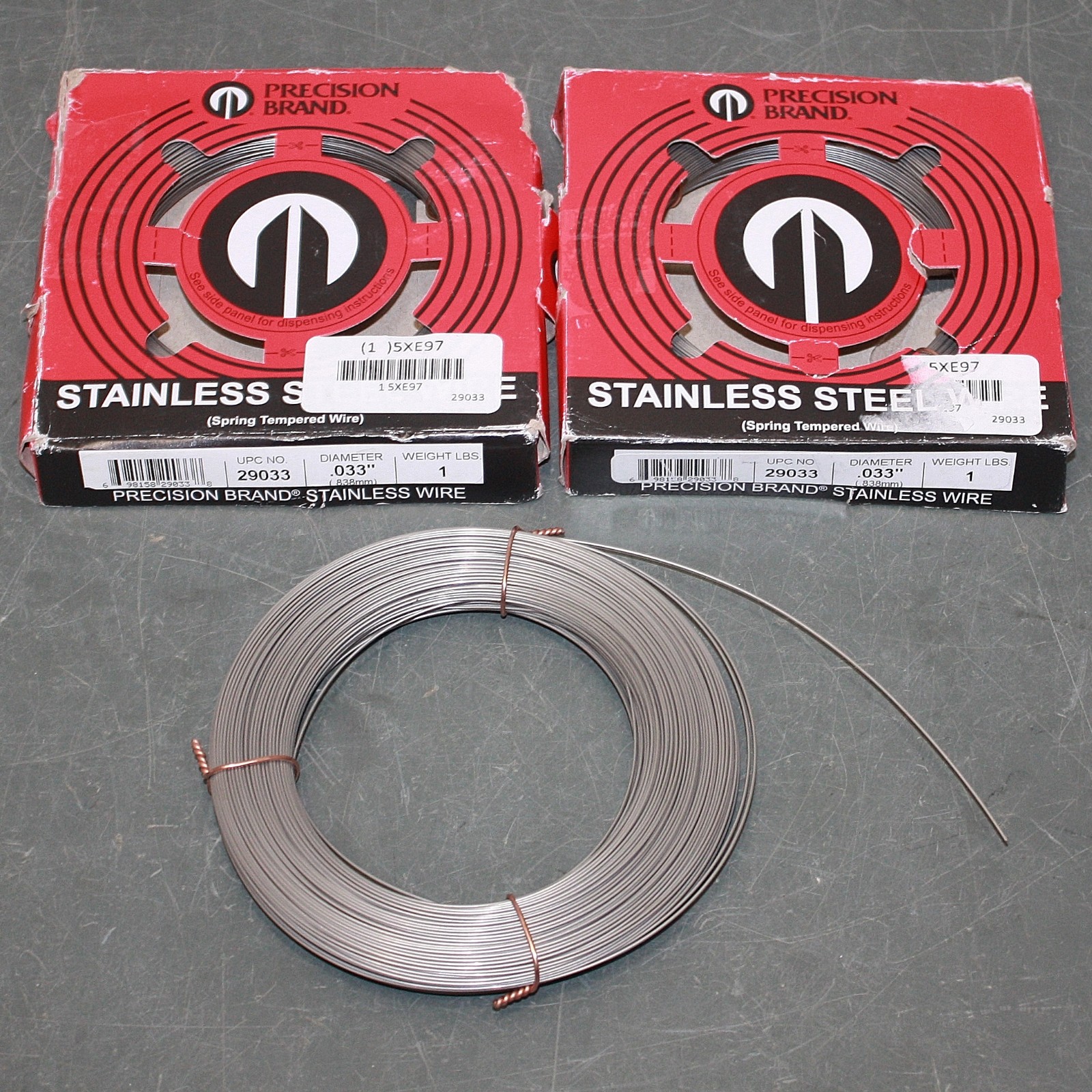 (3) Precision 302 Stainless Steel Wire 29033, 14 ga x 344ft, Tempered