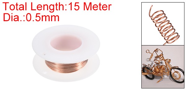 Soft Copper Wire (24 Gauge, 49 FT), 99.9% Pure Bare Copper Wire for Crafts