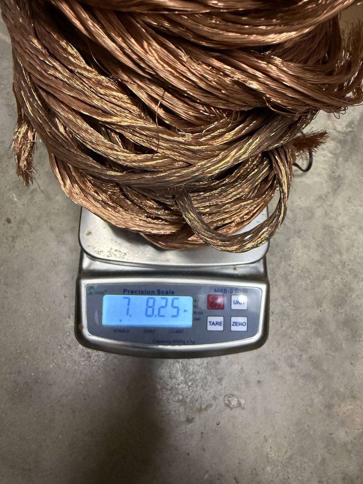 Copper Wire Scrap 7lb 8oz clean. 99.99%