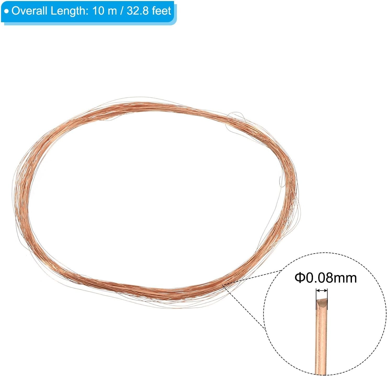 33 Feet Copper Wire 40 Gauge 99.9% Pure Soft Beading Wire 10m