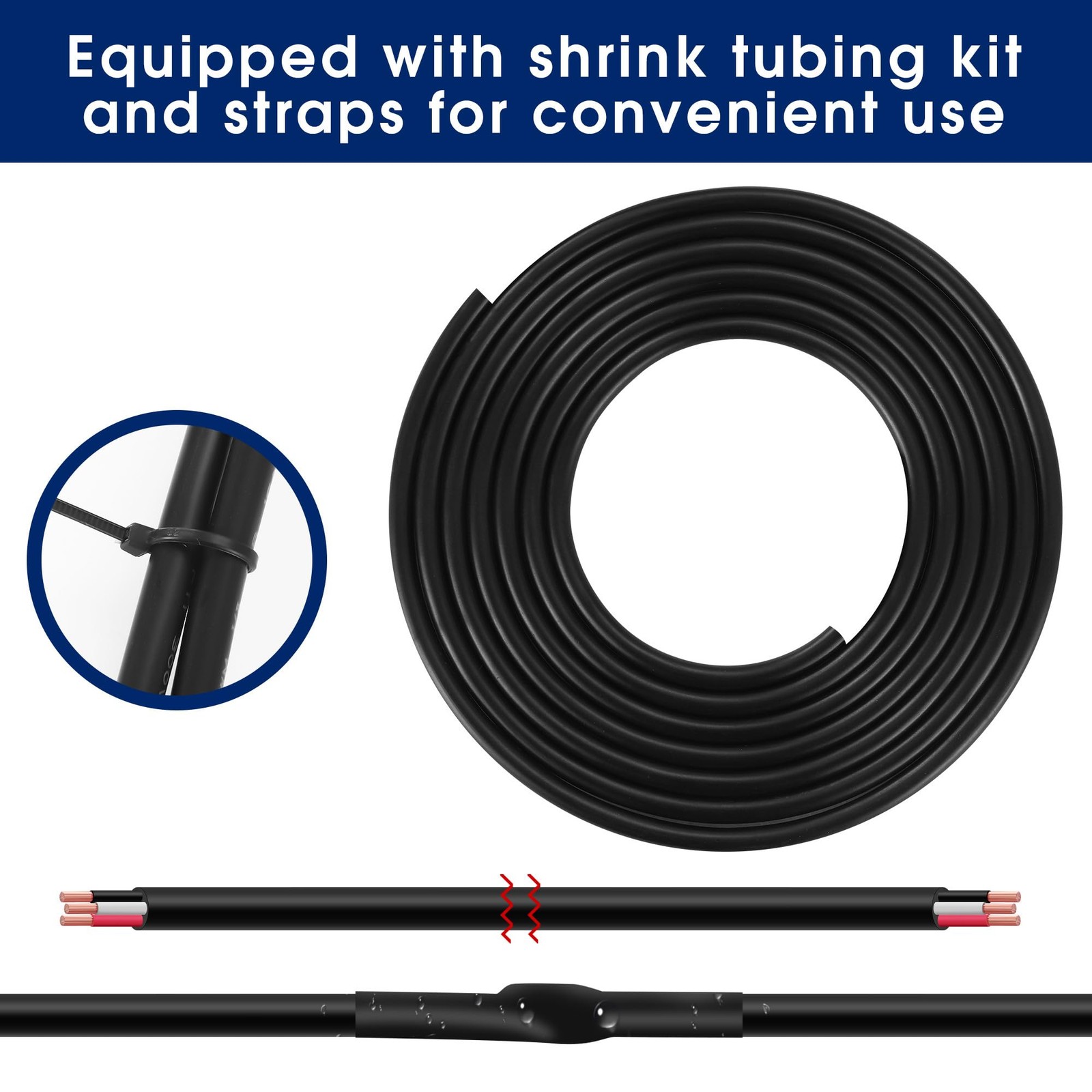 Sbqwmzon 18 Gauge 11 Strand 3 Conductor Electrical Wire Ul2464 Rated 100Ft