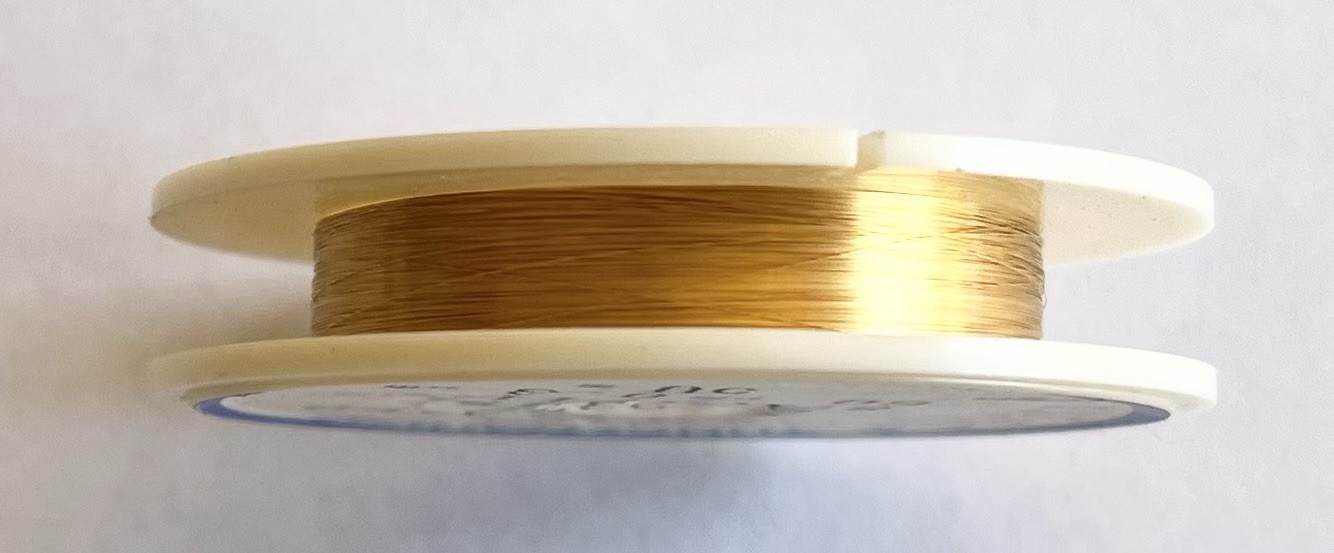 GOLD PLATED TUNGSTEN WIRE .0025” .063mm X 6 FEET🇺🇸99.95% PURE WOLFRAM🇺🇸USA!!