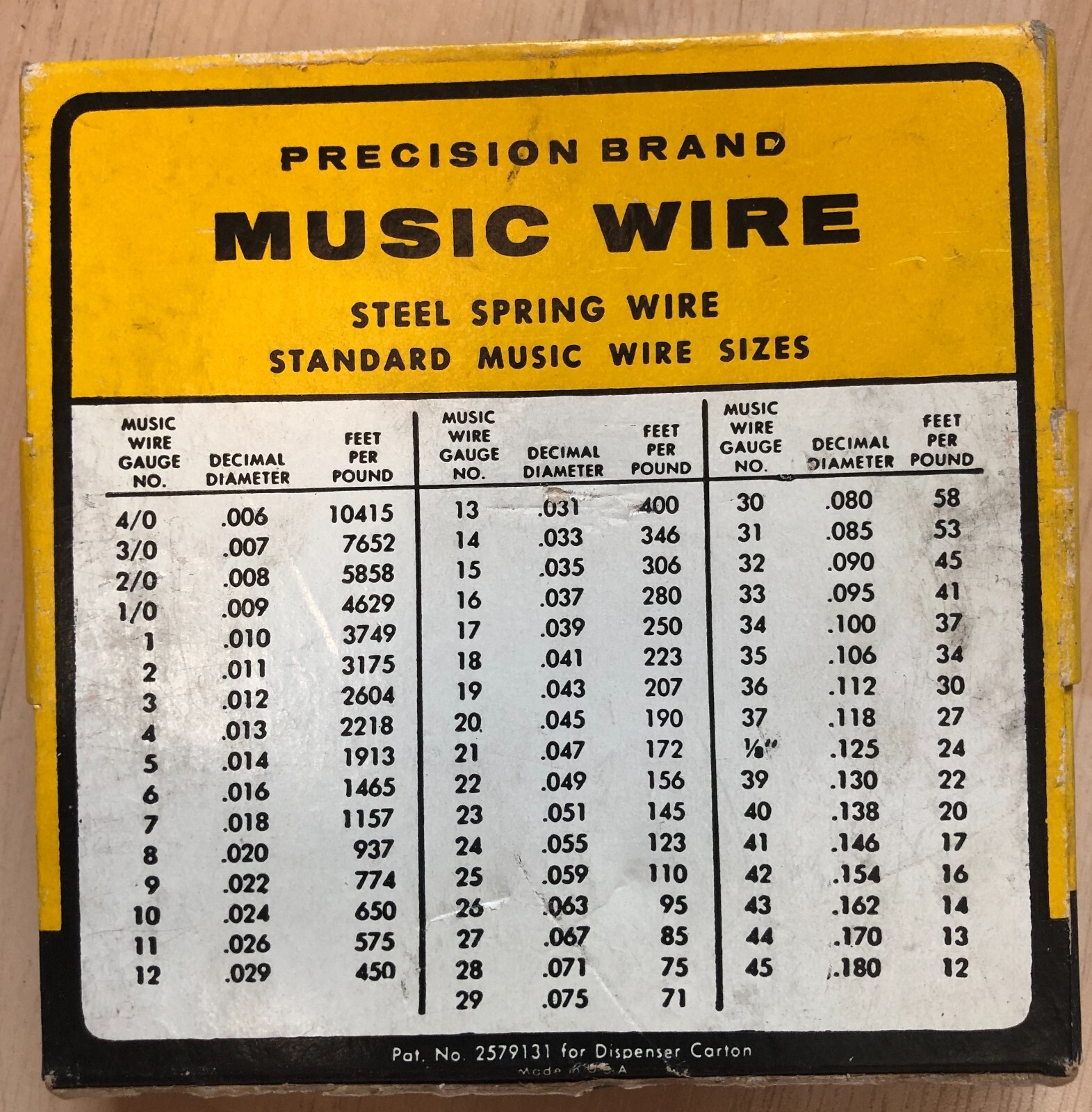 NEW Precision Brand Spring Tempered Music Wire .024 10 Gauge 9.4 oz, 380+ Feet