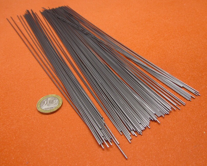 C1080 Carbon Steel Music Wire, Phosphate Coated, .043″ Dia x 1 FT Length, 100 pc