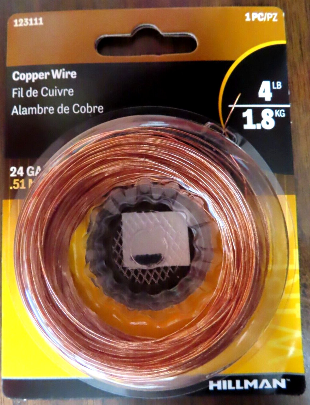 Copper Wire 24 Gauge 100′ Hillman #123111-N NEW