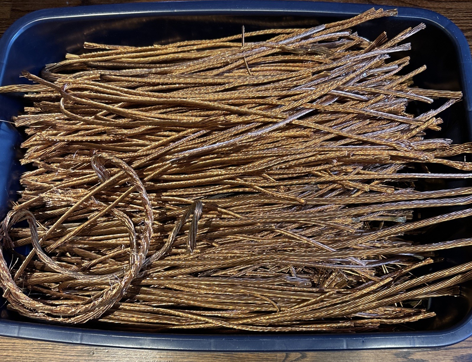 50 POUNDS BARE BRIGHT COPPER #1 STRIPPED BARE WIRE.