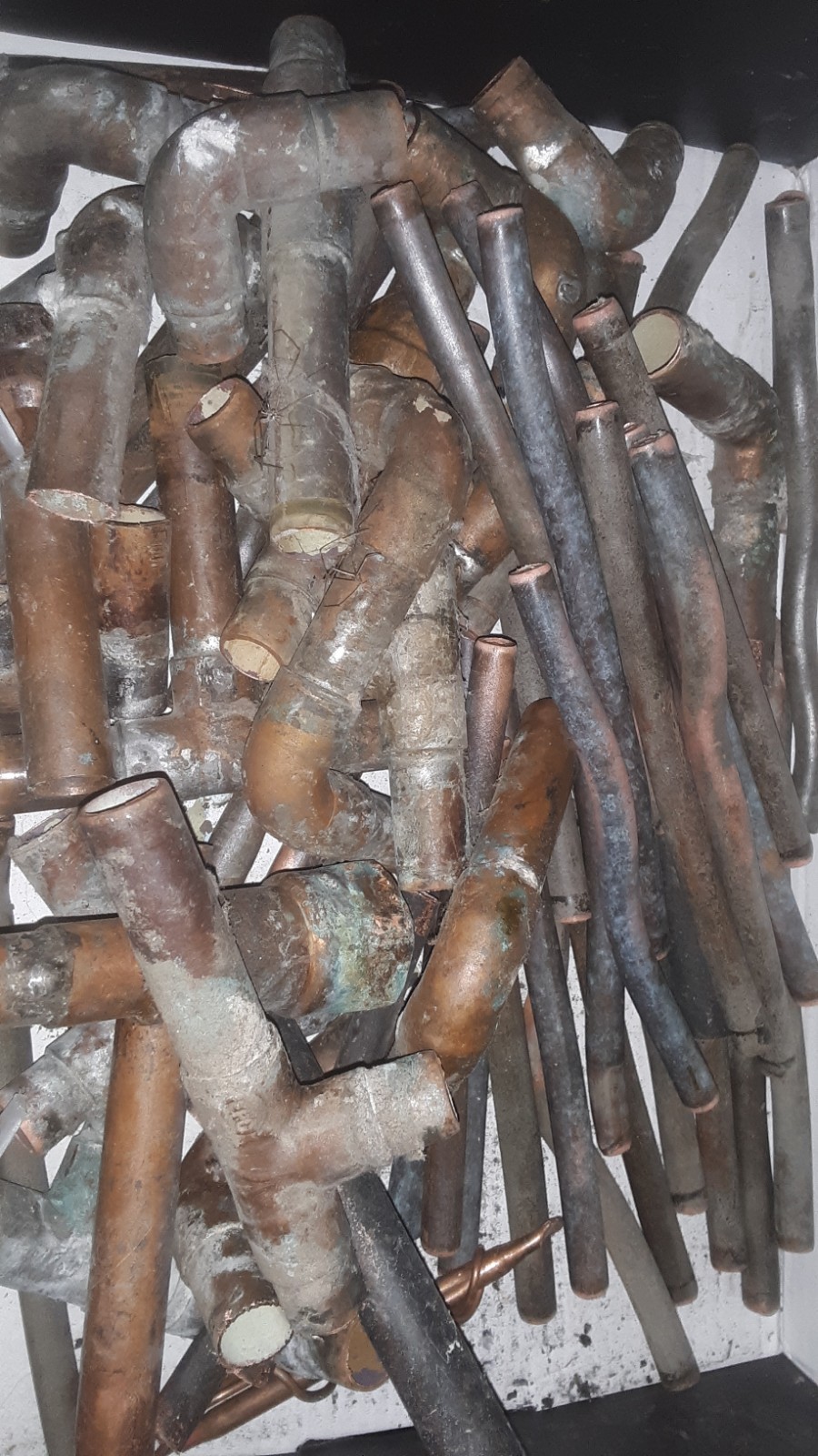 5 pounds scrap copper tubing and soldered fittings for casting, crafting, etc.