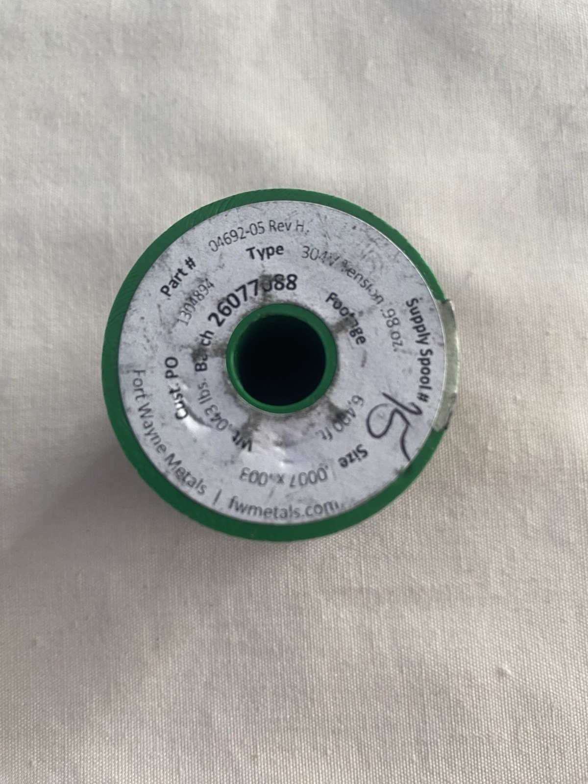 Fort Wayne Metals 304V Stainless Steel Wire 6400ft Spool. Lot Of 12 .0007x.003