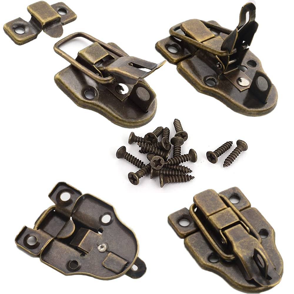 10PCS Metal Duckbilled Box Hasp Lock Toggle Latch Catch for Wooden Case Boxes To