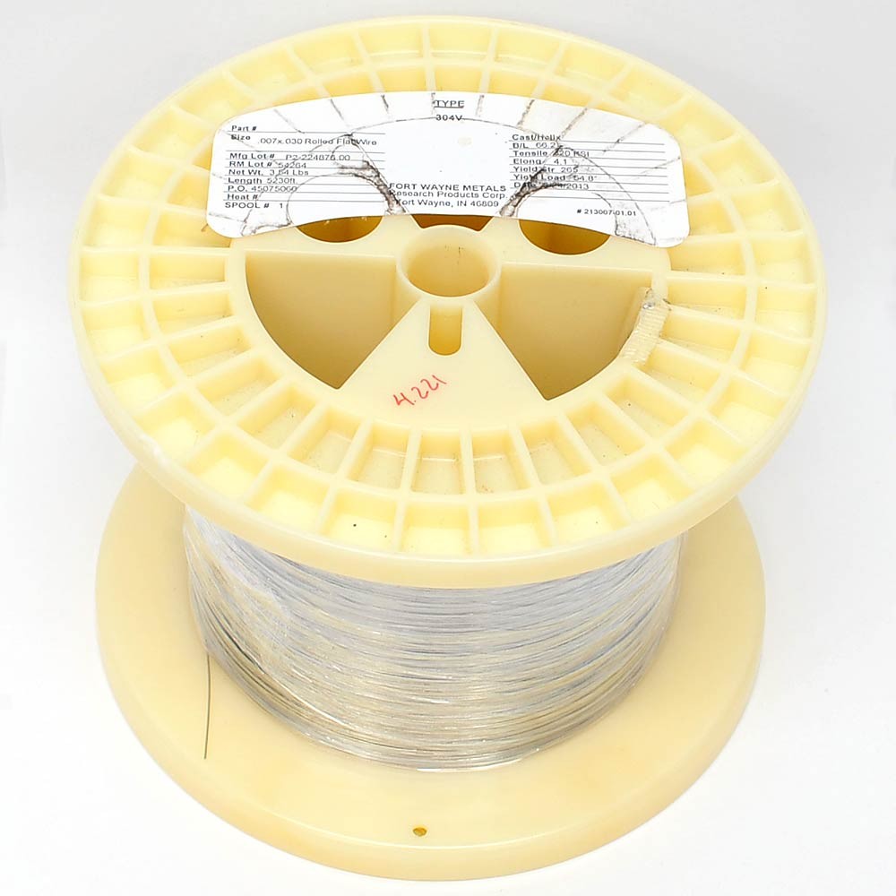 Fort Wayne Metals 304V Stainless Steel Wire Ribbon (0.007″ x 0.030″) 5,200 feet