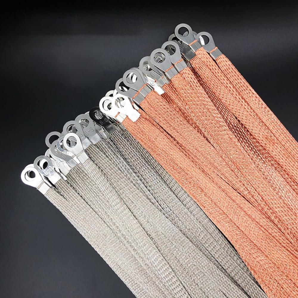 Euogeudel Flat Copper Braid Cable11Mm Flat Copper Braided Ground Strap Wire