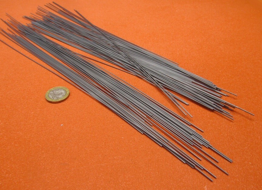 C1080 Carbon Steel Music Wire, Phosphate Coated, .041″ Dia x 1 FT Length, 100 pc