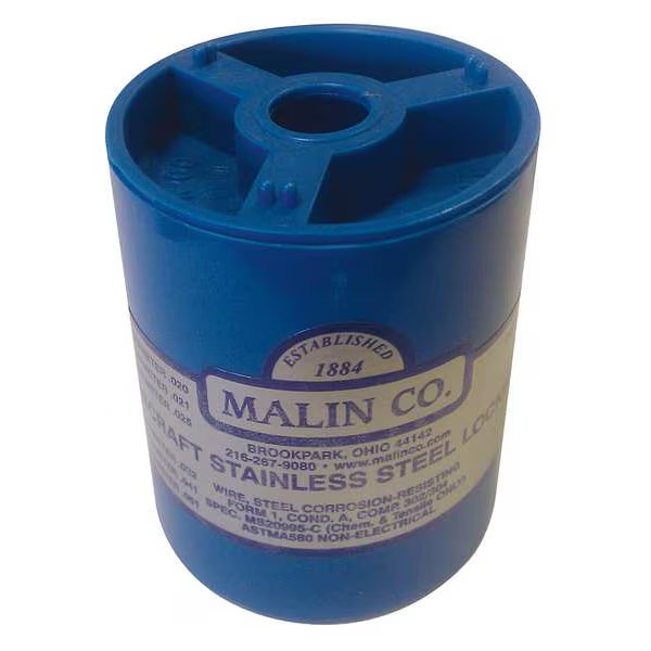 Malin Co Lockwire, Canister, 0.032 Dia, 364 ft. L, Stainless Steel 34-0320-1BLC
