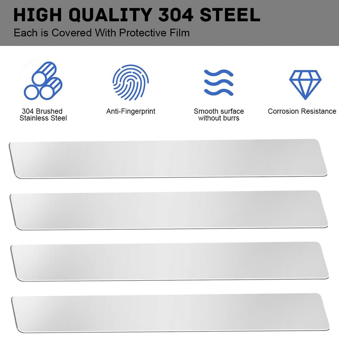 Metal Strips Stainless Steel Finishing Sheet Metal Gap Filler Trim Strip 12″x 1″