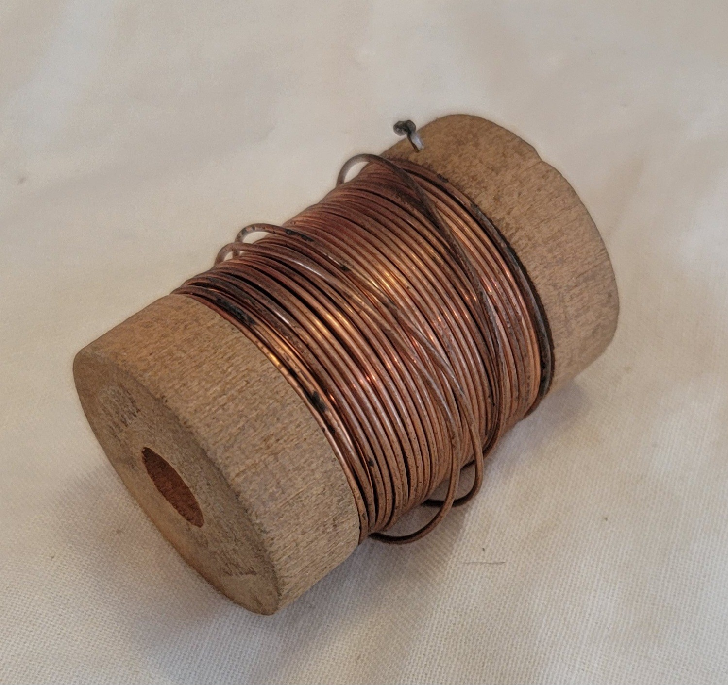 Vintage 1 3/4″ Spool Of Copper Wire 2 Oz- #20b And 8