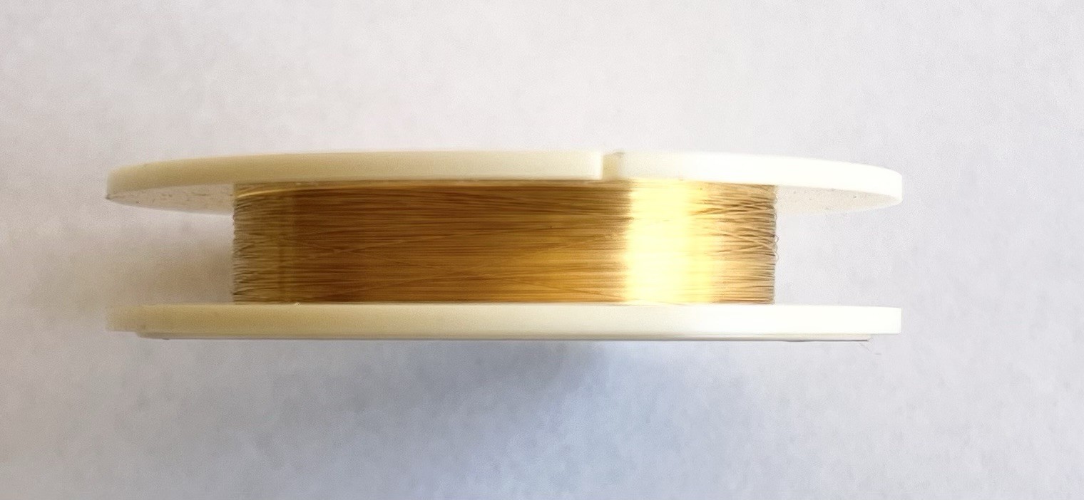 GOLD PLATED TUNGSTEN .0025” WIRE 2 FEET 99.95% PURE!🇺🇸.063mm WOLFRAM WIRE🇺🇸
