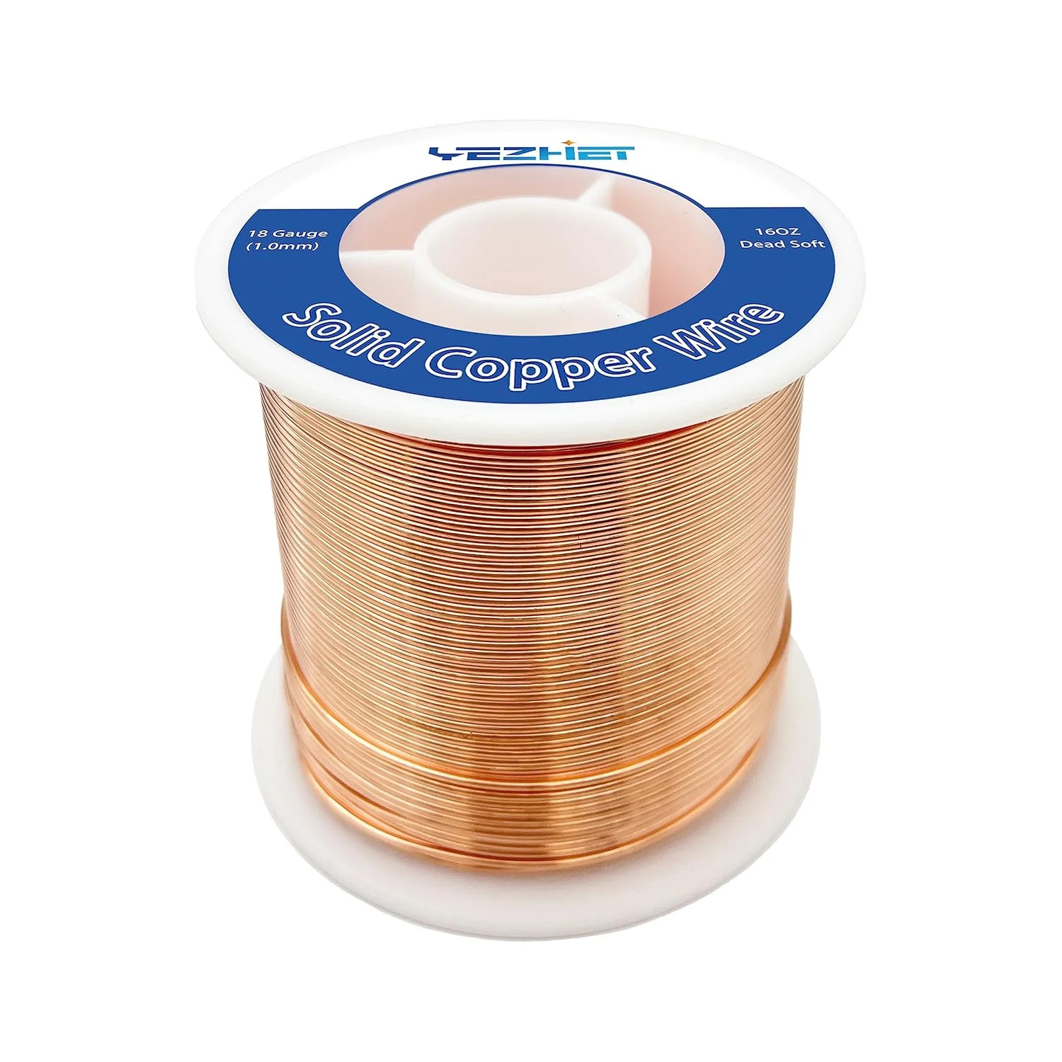 99.9% Solid Bare Copper Wire(18 Gauge(1.0MM), 213Ft), Dead Soft 1 Pound Spool Pu
