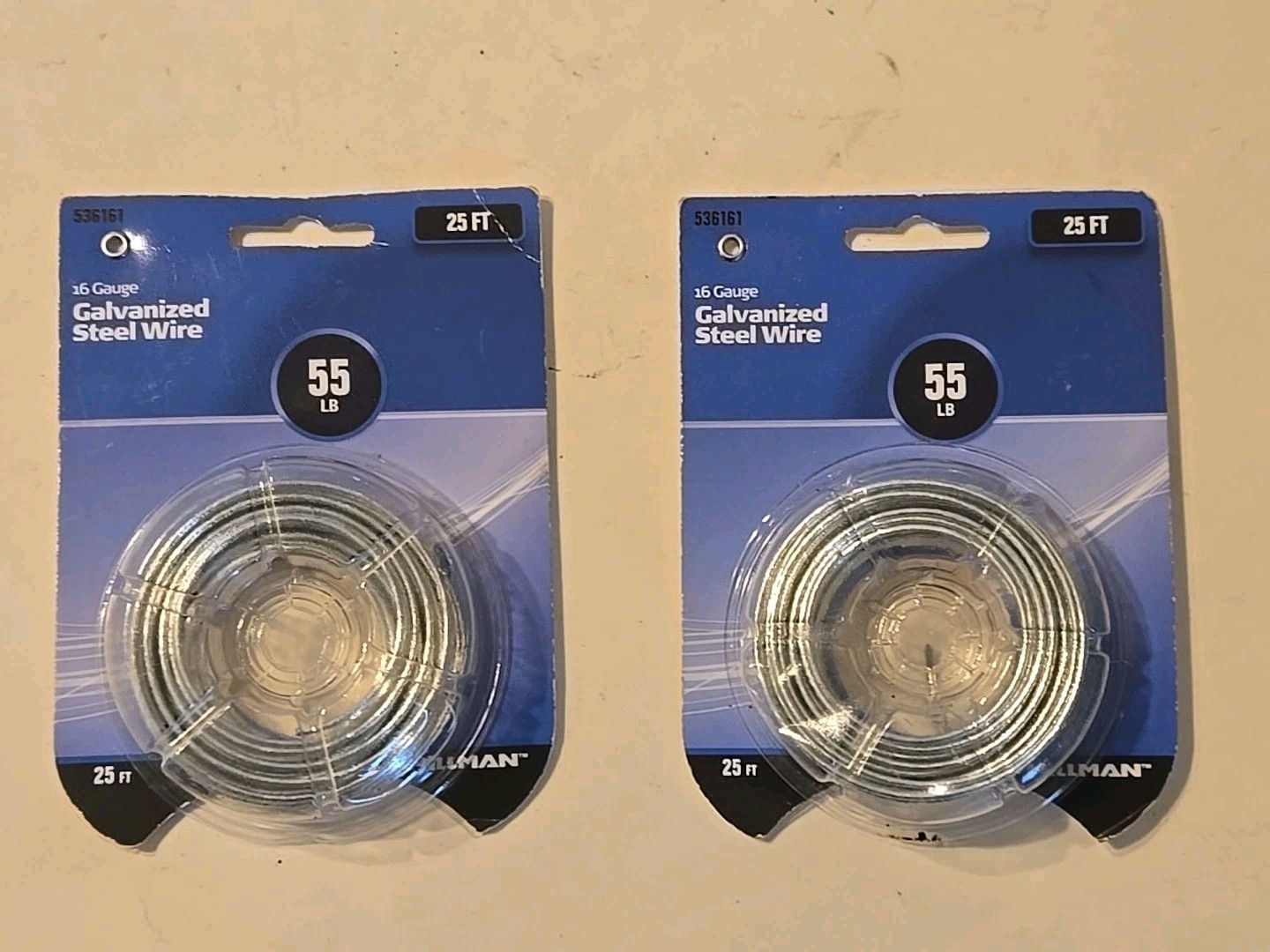 16-gauge Galvanized Steel Wire 25 feet 55 lbs. 2 Pack Multipurpose New