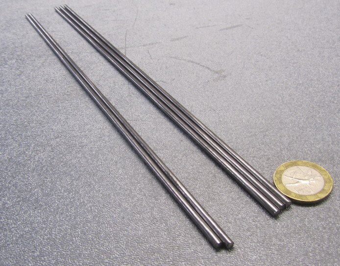 C1080 Carbon Steel Music Wire, Phosphate Coated, .125″ Dia. x 1 FT Length, 25 pc