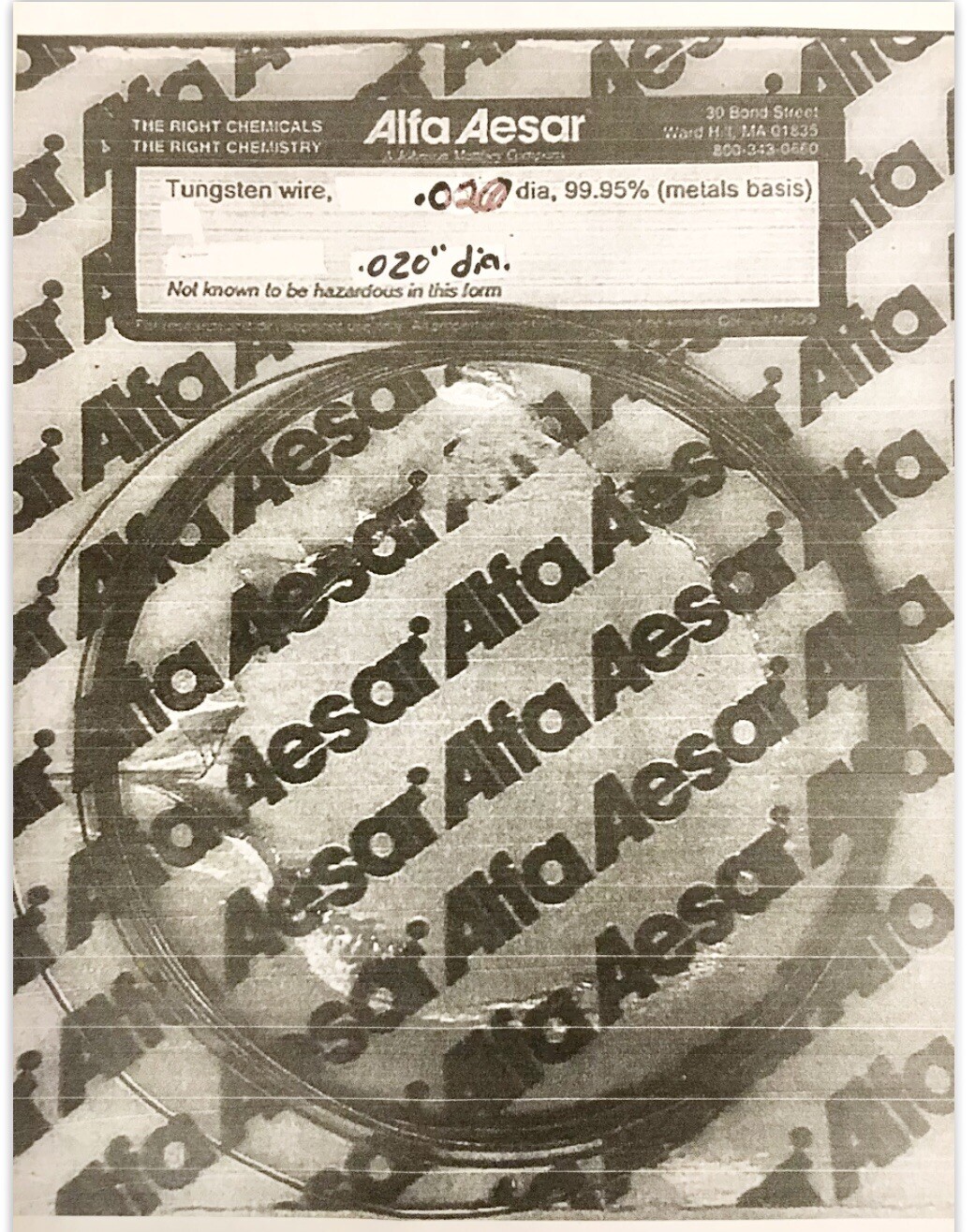 .5mm TUNGSTEN WIRE .020″ X 36”🇺🇸99.95% PURE! WOLFRAM🔥HIGH TEMPERATURE WIRE🔥