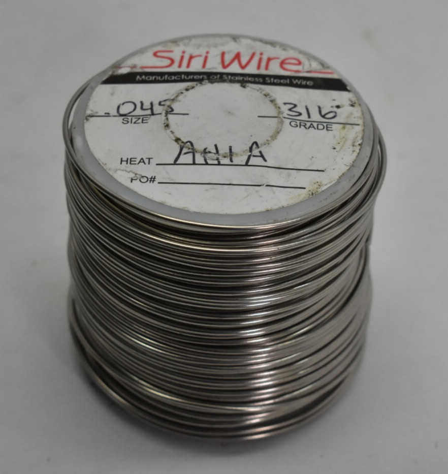 Siri Wire .045 Stainless Steel Wire 316 Grade AH1A 1 lb Spool Loose Wire