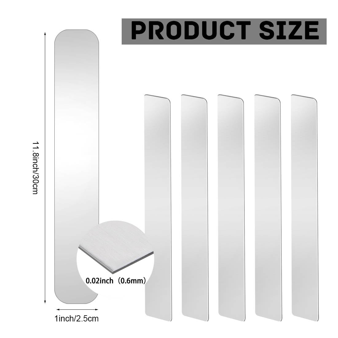 Metal Strips Stainless Steel Finishing Sheet Metal Gap Filler Trim Strip 12″x 1″