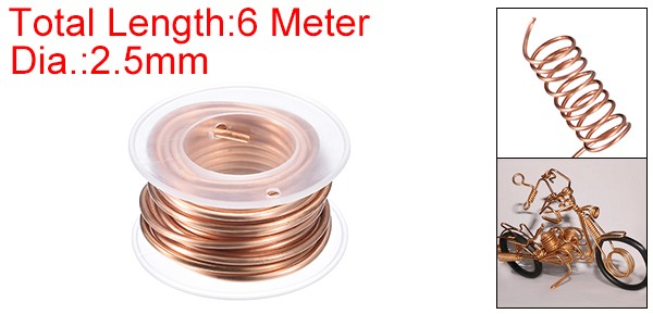 Soft Copper Wire (10 Gauge, 19.5 FT), 99.9% Pure Bare Copper Wire for Crafts