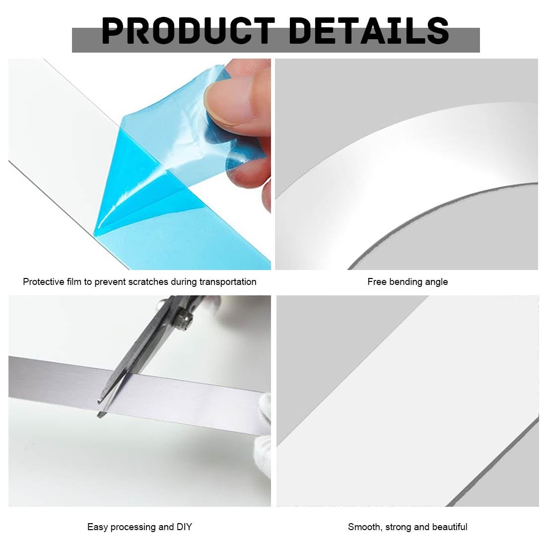 Metal Strips Stainless Steel Finishing Sheet Metal Gap Filler Trim Strip 12″x 1″