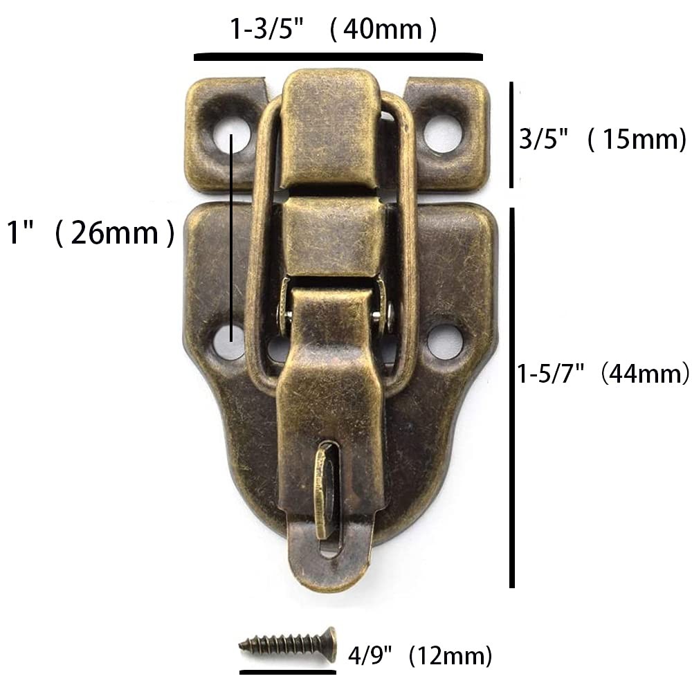 10PCS Metal Duckbilled Box Hasp Lock Toggle Latch Catch for Wooden Case Boxes To