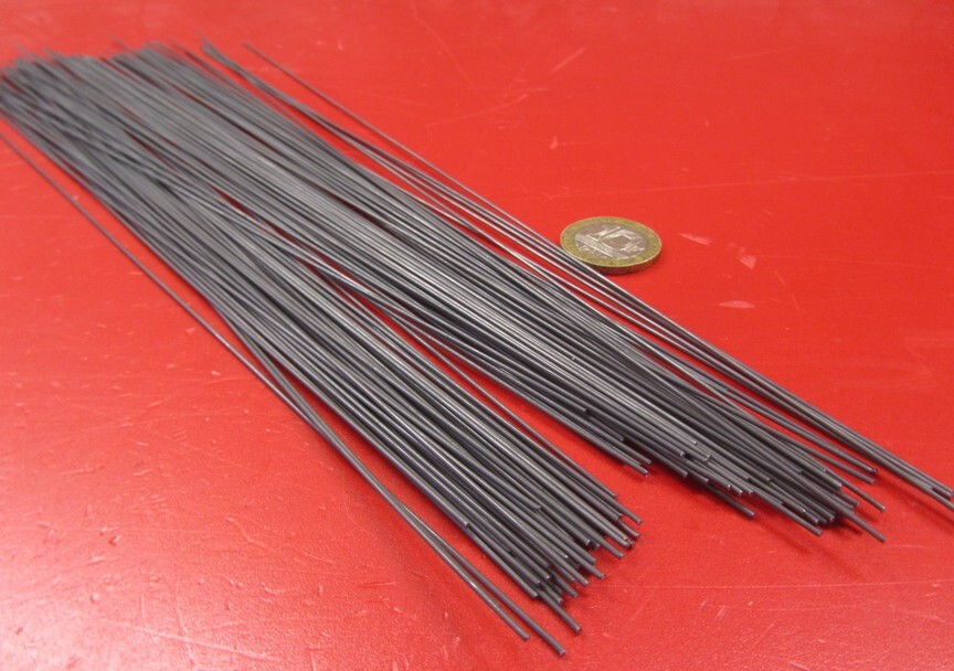 C1080 Carbon Steel Music Wire, Phosphate Coated, .037″ Dia x 1 FT Length, 100 pc