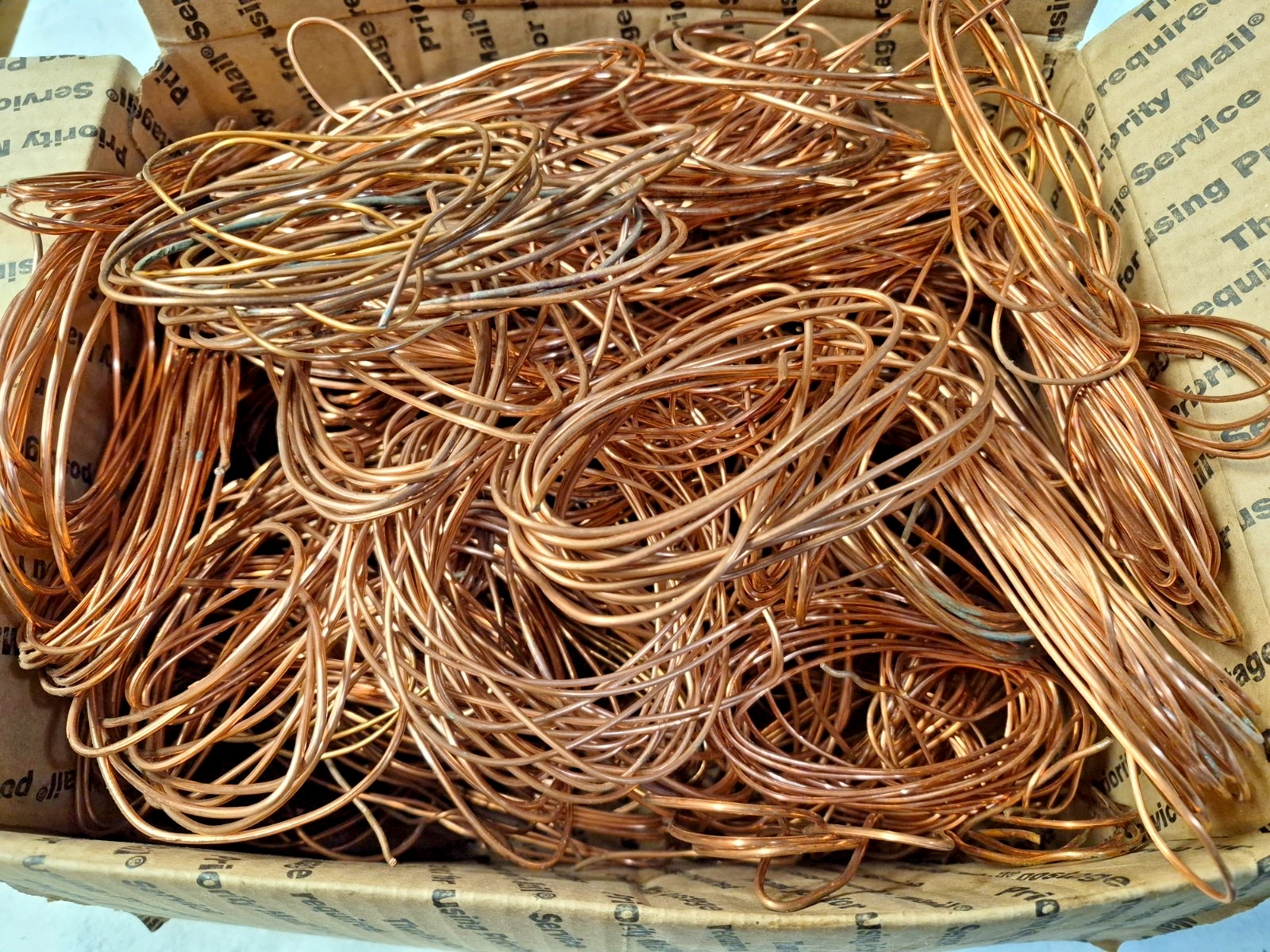 10+ Lbs Melting Copper Wire Bare Bright Shiny Stripped Sections Scrap Jewelry
