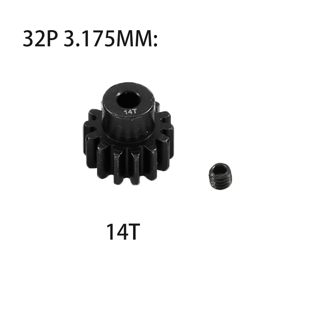 Metal Steel 3.175mm Shaft 32P Pinion Gear Set 10T 11T 12T 13T 14T Compatible wit