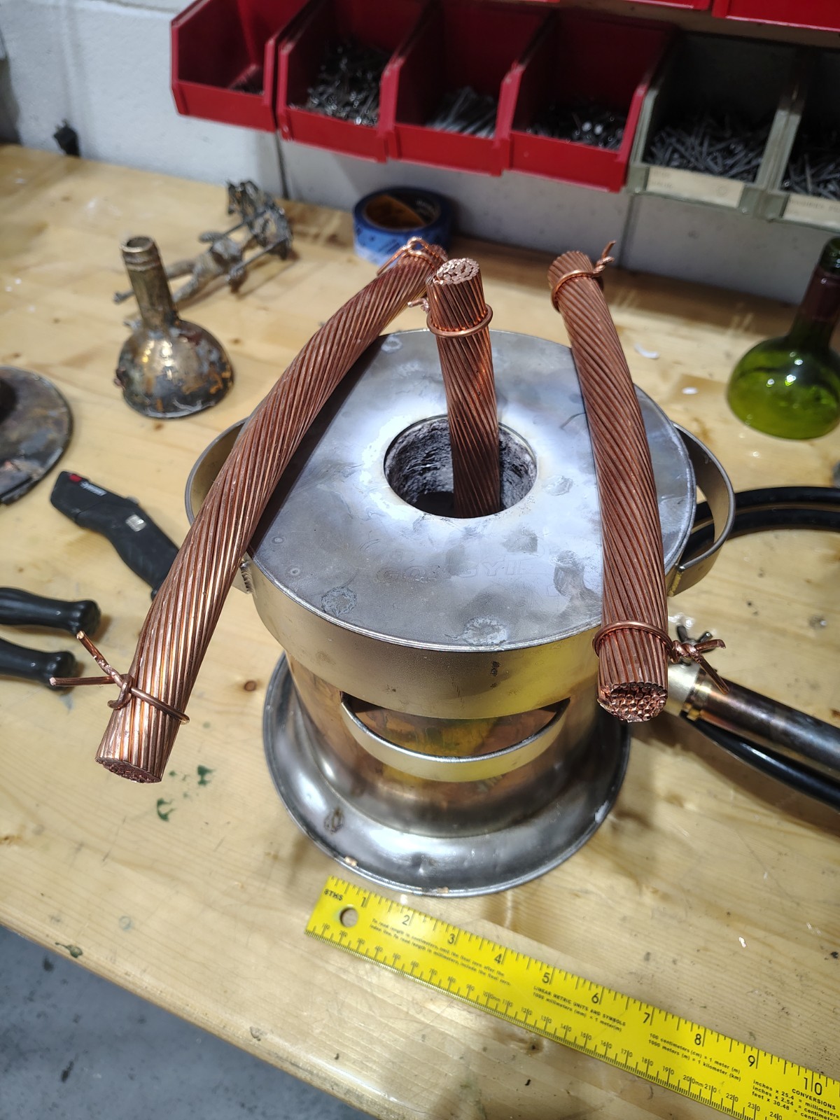 20 lbs Bare Bright Clean Copper Scrap Metal. Perfect For A Kiln. 3/4″ Wire