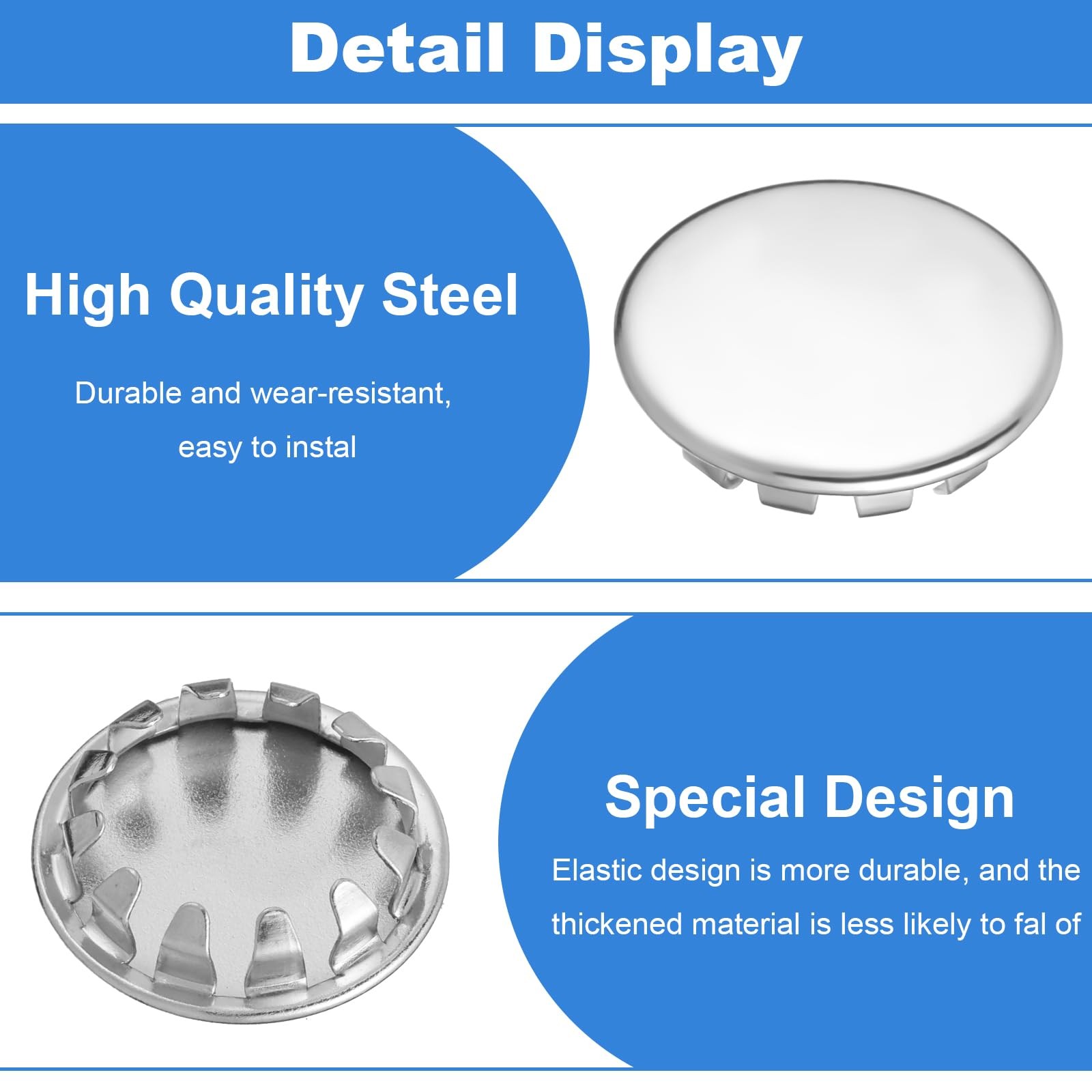 12 PCS Electrical Box Knockout Plugs, 1/2 Inch Round Stainless Steel Electrical