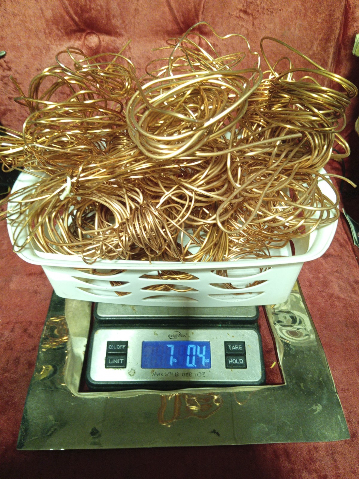 Scrap Copper Bare Bright Wire Lot 7 Pounds Melting Metal Crafts Jewelry