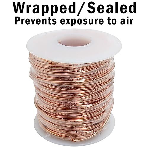 2 Pack 1 Pound 16 Gauge Bare Copper Crafting Wire, 126 Feet per Spool