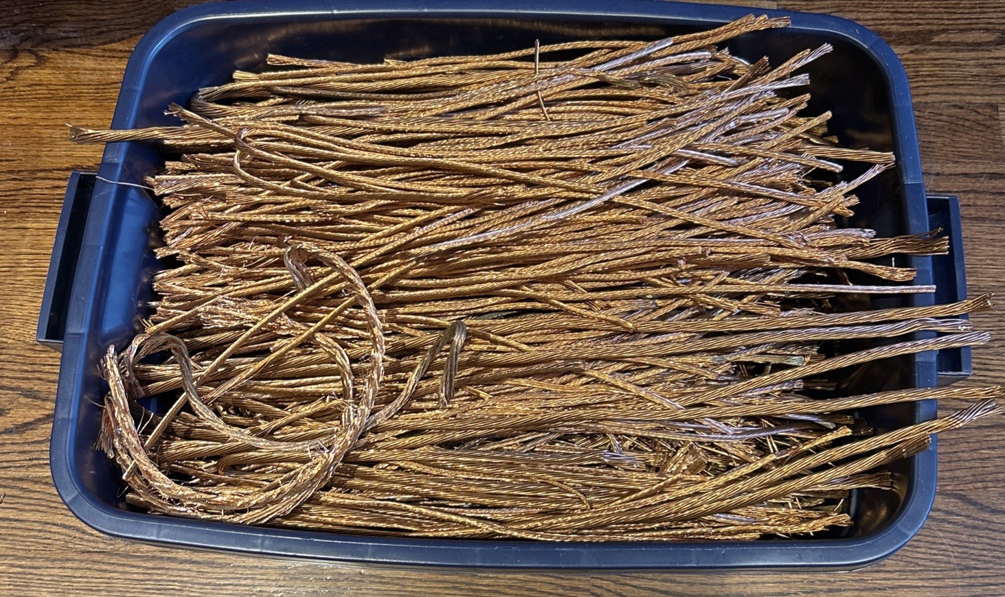 50 POUNDS BARE BRIGHT COPPER #1 STRIPPED BARE WIRE.